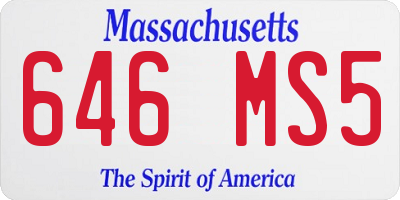 MA license plate 646MS5
