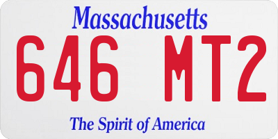 MA license plate 646MT2