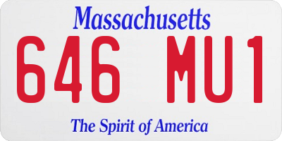 MA license plate 646MU1