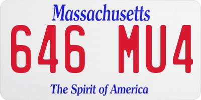 MA license plate 646MU4