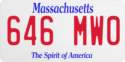 MA license plate 646MW0