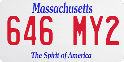 MA license plate 646MY2