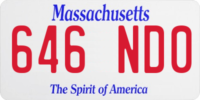 MA license plate 646ND0