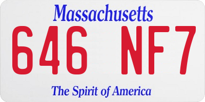 MA license plate 646NF7
