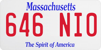 MA license plate 646NI0