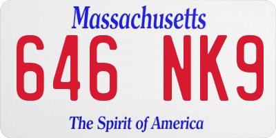 MA license plate 646NK9