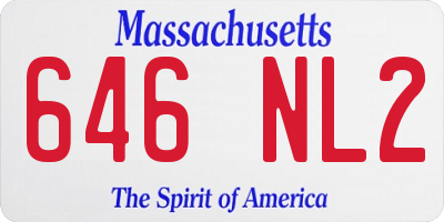 MA license plate 646NL2