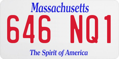 MA license plate 646NQ1