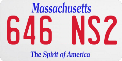 MA license plate 646NS2