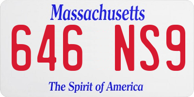 MA license plate 646NS9