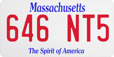 MA license plate 646NT5