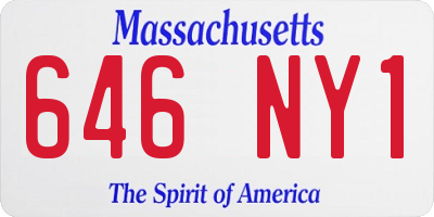 MA license plate 646NY1