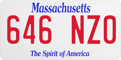 MA license plate 646NZ0