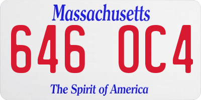 MA license plate 646OC4