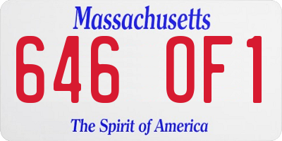MA license plate 646OF1