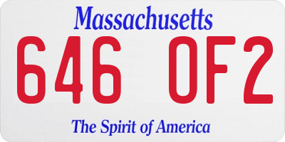 MA license plate 646OF2