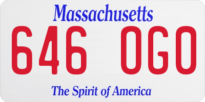 MA license plate 646OG0