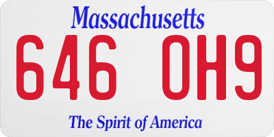 MA license plate 646OH9