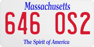 MA license plate 646OS2