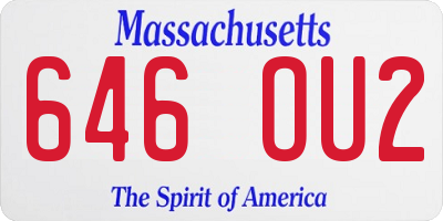 MA license plate 646OU2