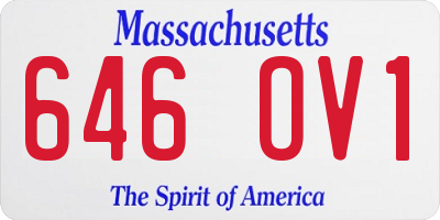 MA license plate 646OV1