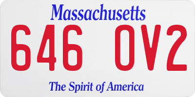 MA license plate 646OV2