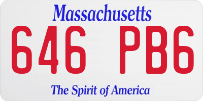 MA license plate 646PB6