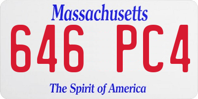 MA license plate 646PC4