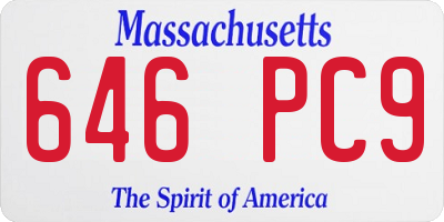 MA license plate 646PC9