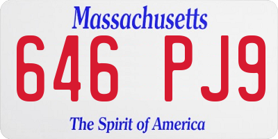 MA license plate 646PJ9