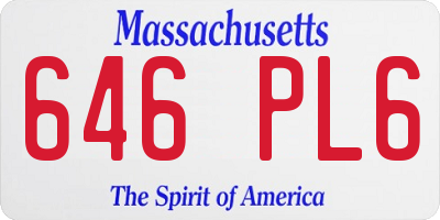 MA license plate 646PL6