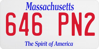 MA license plate 646PN2