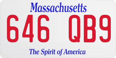 MA license plate 646QB9