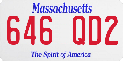 MA license plate 646QD2