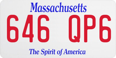 MA license plate 646QP6