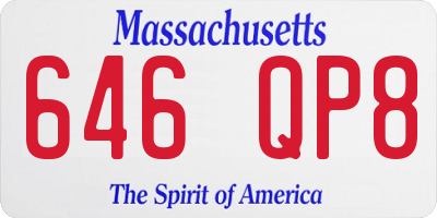 MA license plate 646QP8