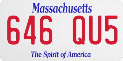 MA license plate 646QU5