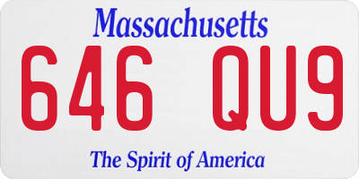 MA license plate 646QU9