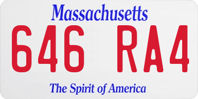 MA license plate 646RA4