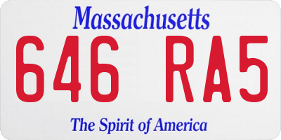 MA license plate 646RA5