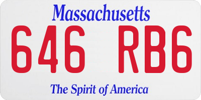 MA license plate 646RB6