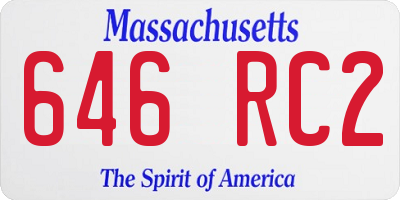 MA license plate 646RC2