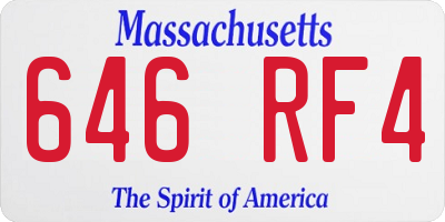 MA license plate 646RF4