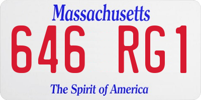 MA license plate 646RG1