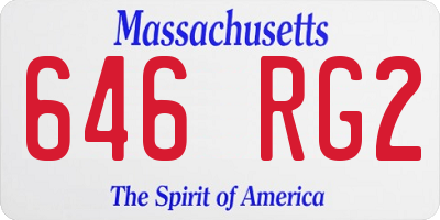 MA license plate 646RG2