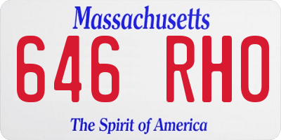 MA license plate 646RH0