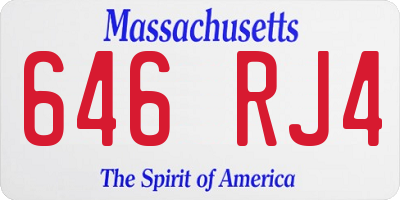 MA license plate 646RJ4