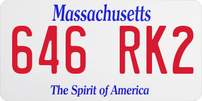 MA license plate 646RK2