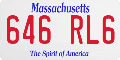 MA license plate 646RL6