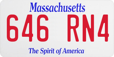 MA license plate 646RN4